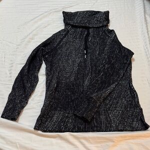 Women's Black and White Funnel neck Sweater